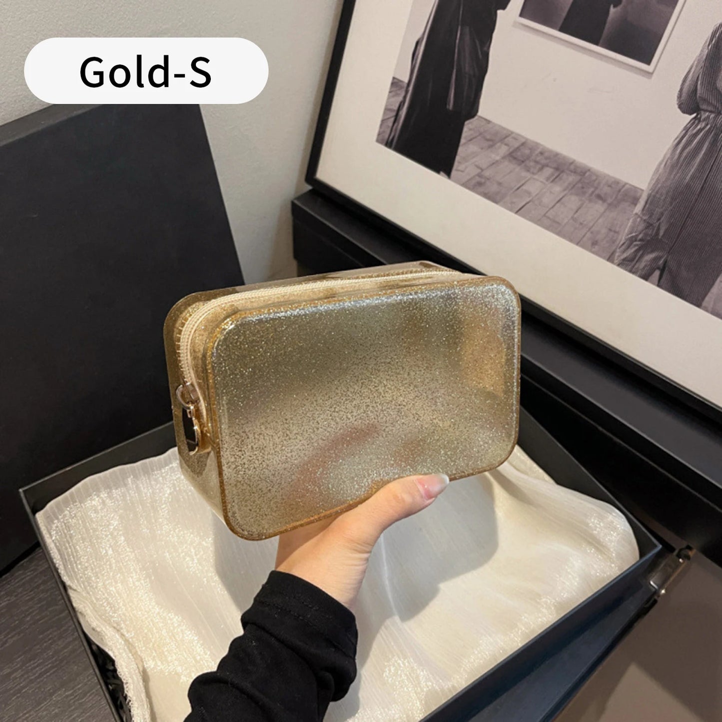Large Capacity Waterproof Cosmetic Bag – PVC Travel Toiletry Organizer