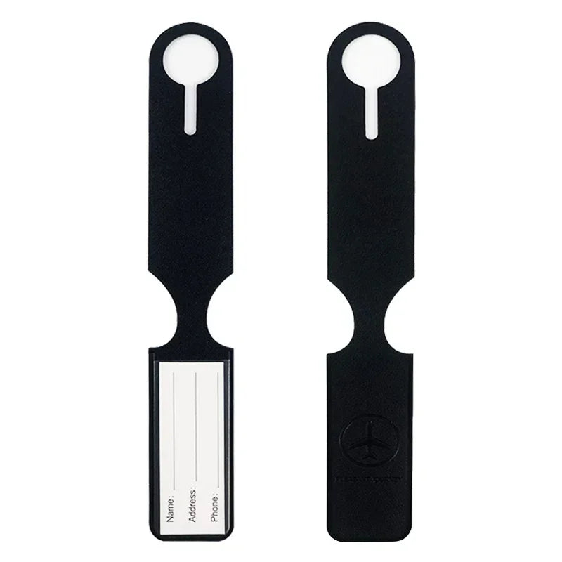 PU Leather Luggage Tag with Name ID Address Label