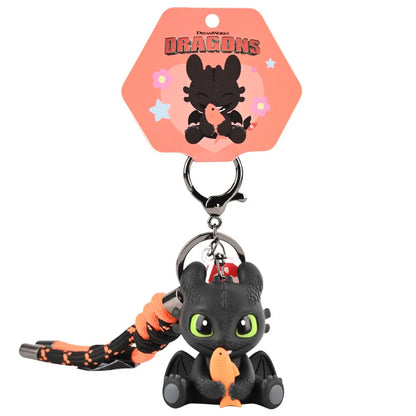 Toothless Dragon Keychain – Movable Wings & Glowing Eyes