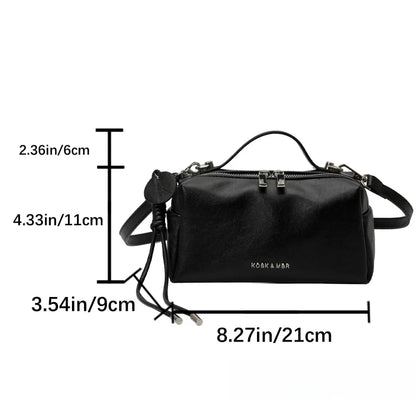 Women's PU Leather Boston Bag – Top Handle Crossbody Shoulder Bag