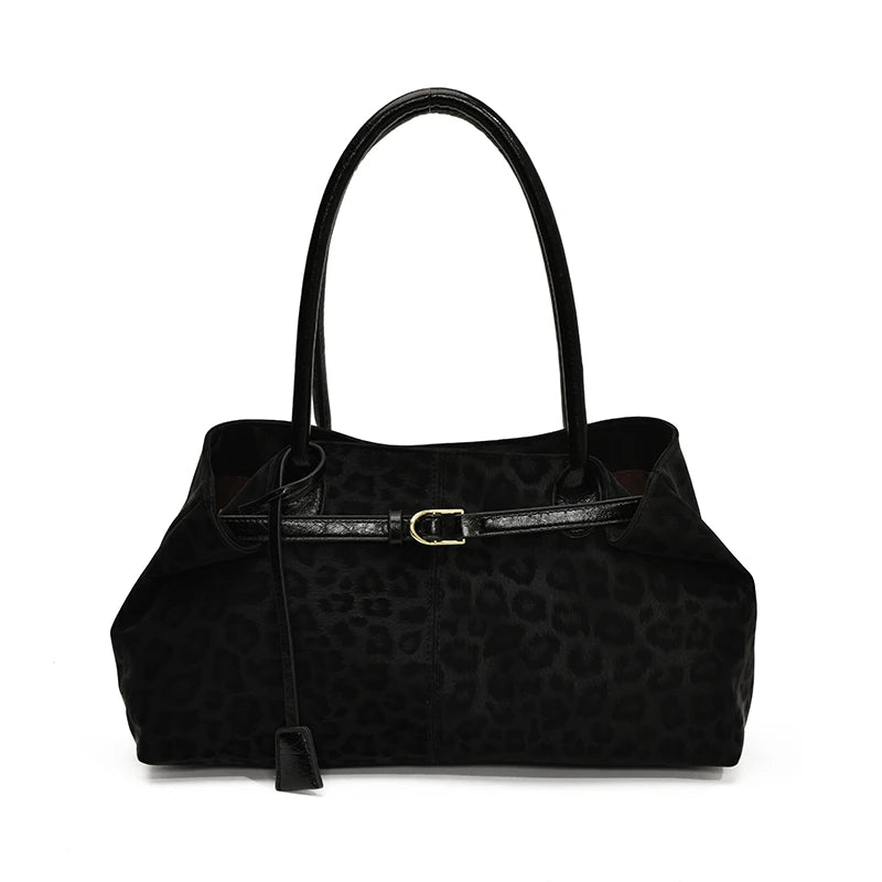 Vintage Leather Shoulder Tote Bag for Women – Large Capacity