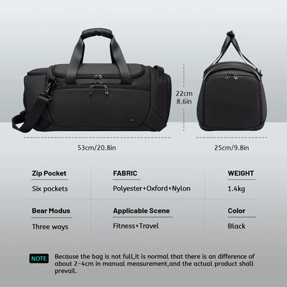 Waterproof Gym Duffel Bag with Shoe Compartment – 21 Inch Travel Bag