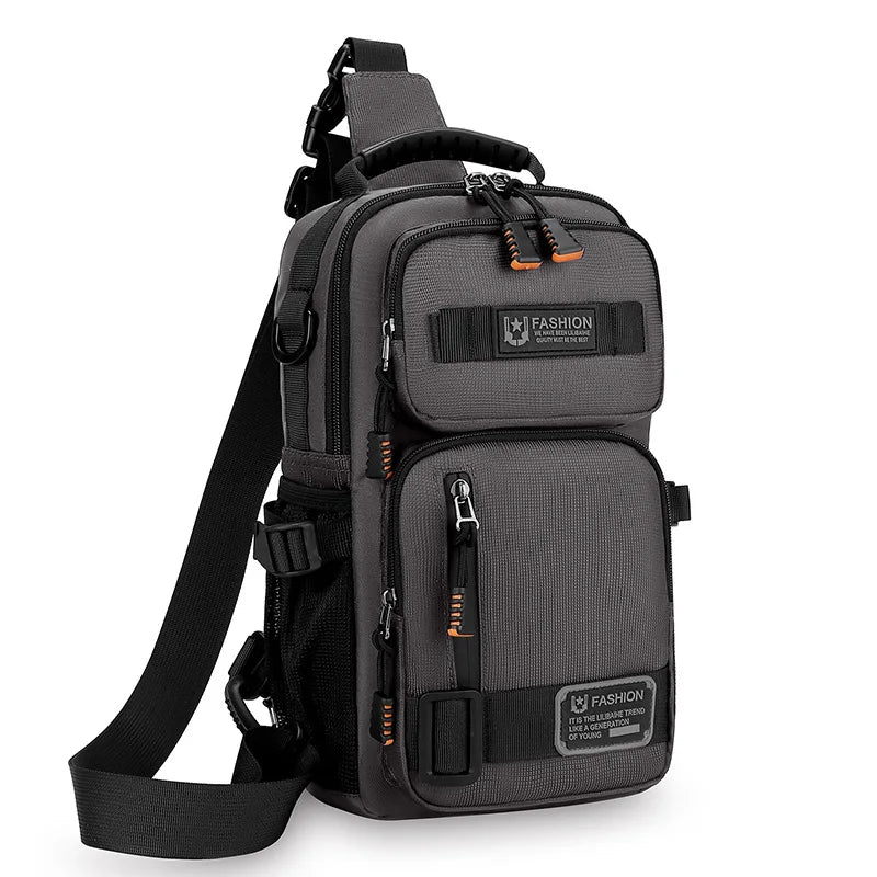 Men's Crossbody Chest Bag – Oxford Sling Pack with Multi-Pockets