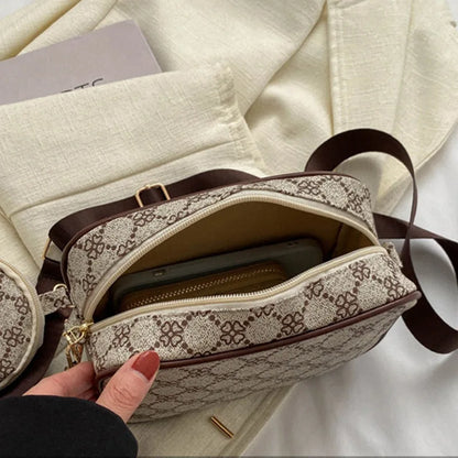 Printed Crossbody Shoulder Bag with Mini Coin Purse