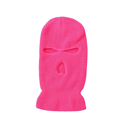 Winter Motorcycle Windproof Full Face Knit Hats Ski Mask Men Warm Wool Balaclava Embroidery Knitted