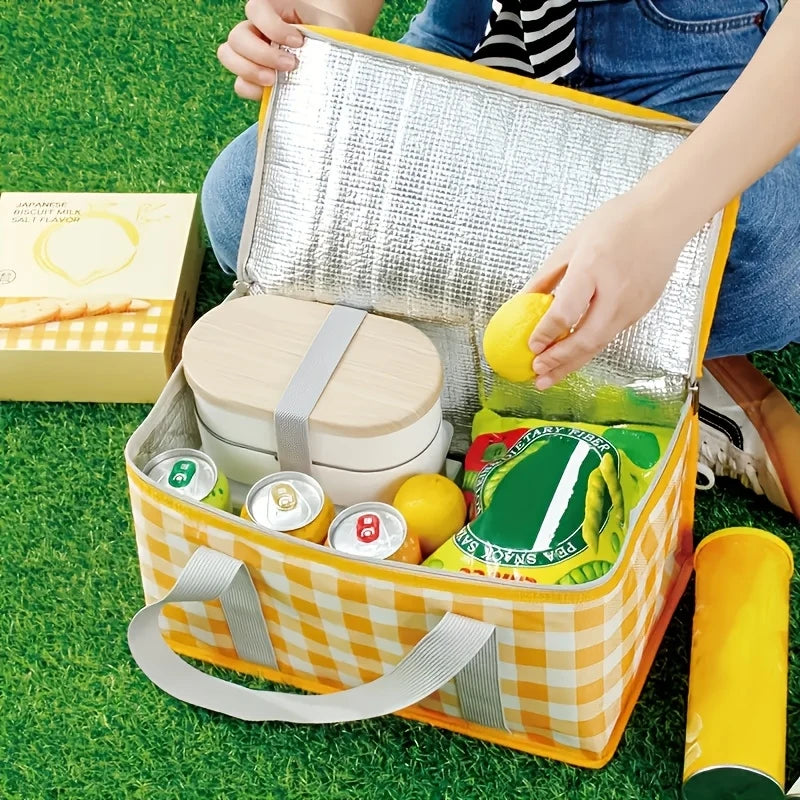 Insulated Picnic Cooler Bag – Large Capacity Foldable Lunch Tote