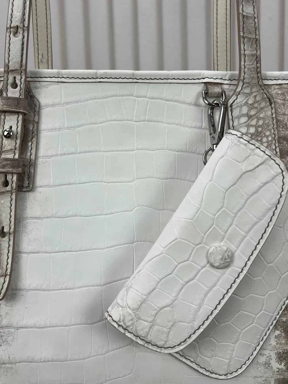 Crocodile Embossed Tote Bag – Women's Large Capacity Shoulder Bag with Mini Purse