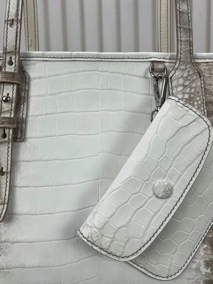 Crocodile Embossed Tote Bag – Women's Large Capacity Shoulder Bag with Mini Purse