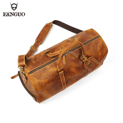 Genuine Leather Weekend Duffle Bag – Travel Holdall