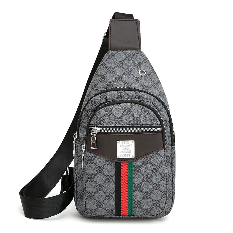 Men's Crossbody Messenger Bag - Casual Sling Chest Bag with Earphone Hole