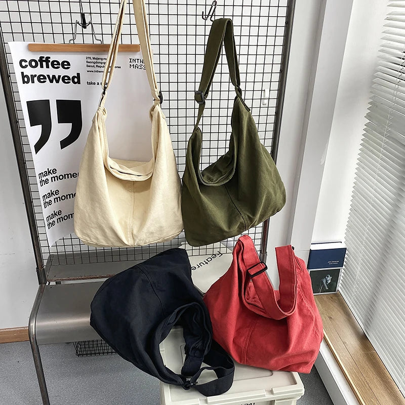 Canvas Shoulder Bag for Women – Large Hobo Tote Handbag