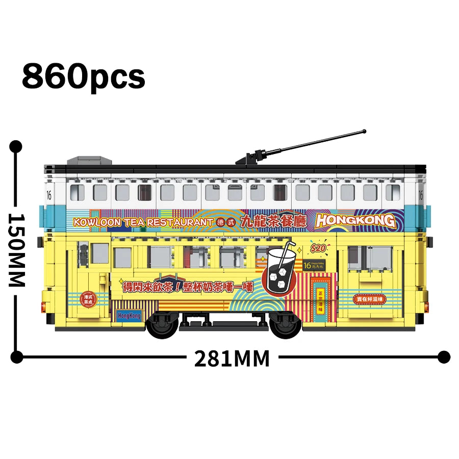 Hong Kong Double Decker Bus MOC Building Blocks Set – 769 Pcs Retro Model