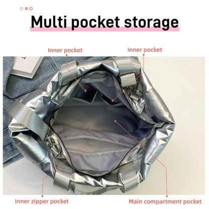 Quilted Puffer Tote Bag – Women's Travel Shoulder Bag