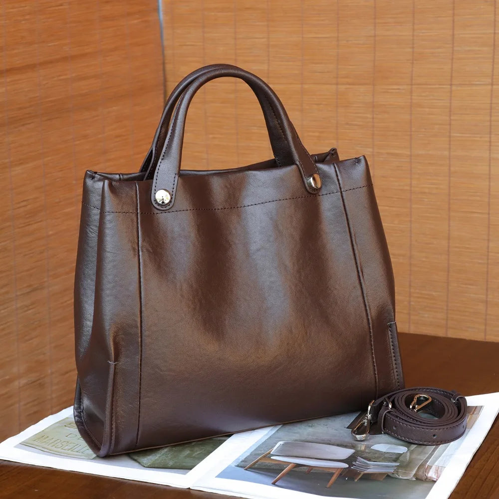 Genuine Leather Shoulder Bag – Women's Luxury Tote
