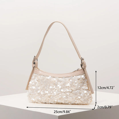Sequin Shoulder Bag – Glitter Baguette Purse for Prom & Gala