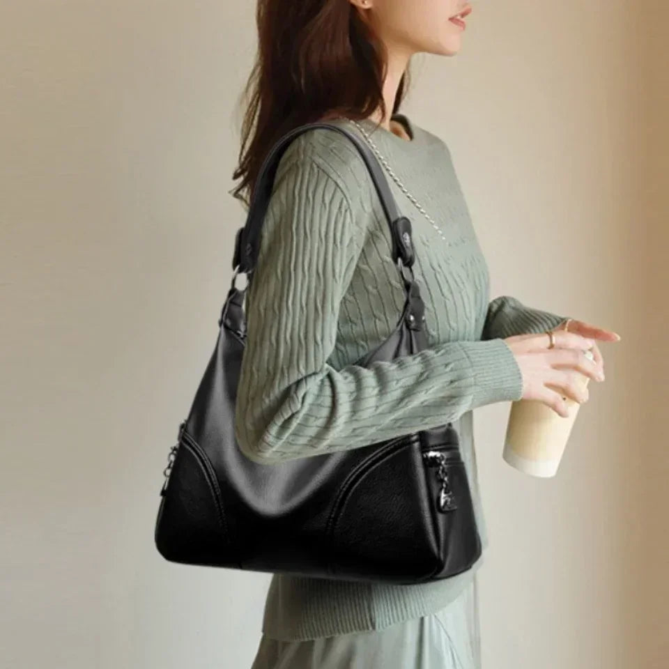 Leather Tote Bag for Women – Large Capacity Shoulder & Crossbody