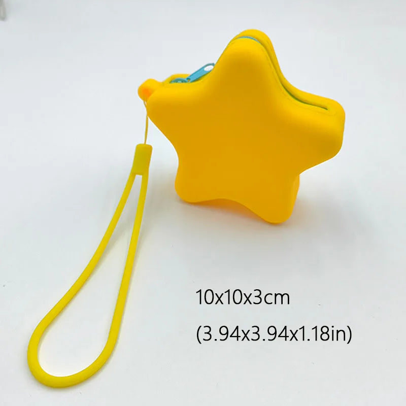 Star-Shape Silicone Coin Purse & Mini Cosmetic Bag with Zipper