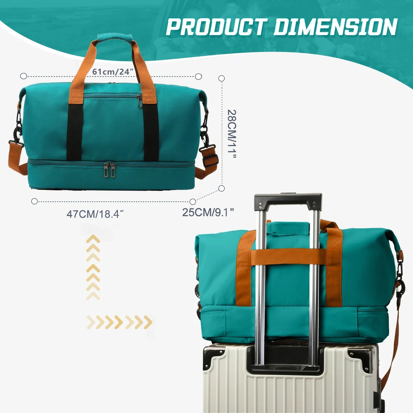 Large Capacity Gym Duffel Bag with Shoe Compartment