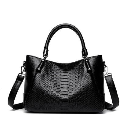 Snakeskin Leather Tote Bag for Women – Luxury Shoulder Handbag