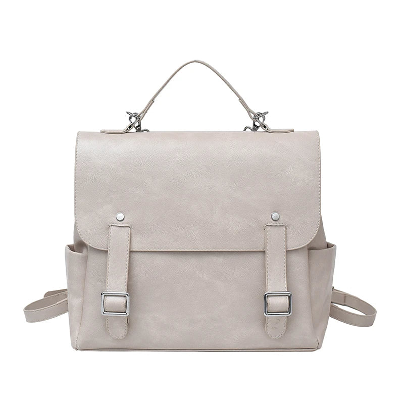 Leather Women's Backpack – Vintage College Style Shoulder Bag