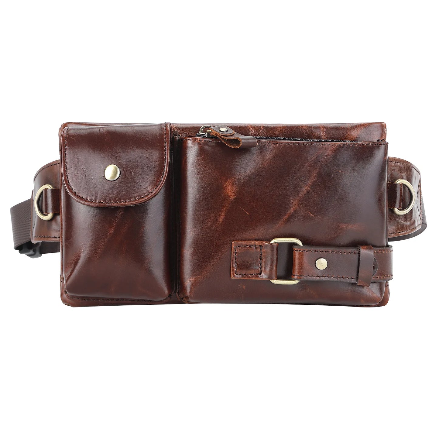 Genuine Leather Waist Bag for Men – Multi-Pocket Belt & Chest Pack