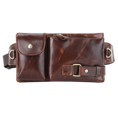 Genuine Leather Waist Bag for Men – Multi-Pocket Belt & Chest Pack