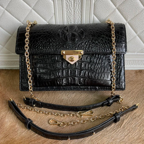 Crocodile Leather Women's Chain Bag – Luxury Shoulder Handbag