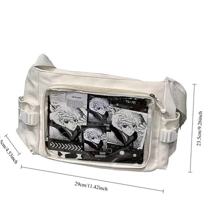 Anime Postcard Display Crossbody Bag Clear Window Messenger Bag