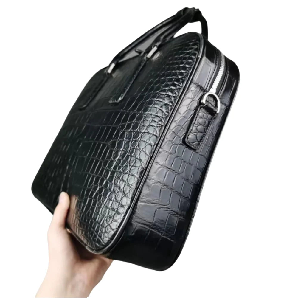 Crocodile Leather Men's Laptop Briefcase – Luxury Business Bag