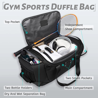 Waterproof Gym Duffel Bag with Shoe Compartment – 21 Inch Travel Bag