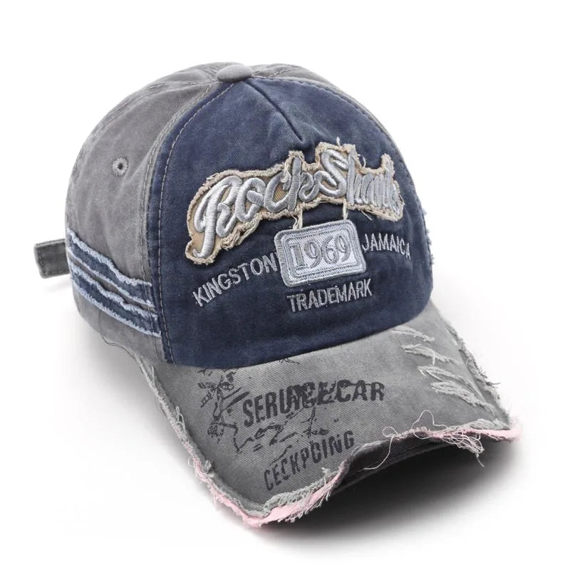Retro Embroidery Baseball Cap – Washed Cotton Adjustable Hat