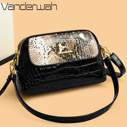 Snake Pattern Crossbody Bag for Women – Patent Leather
