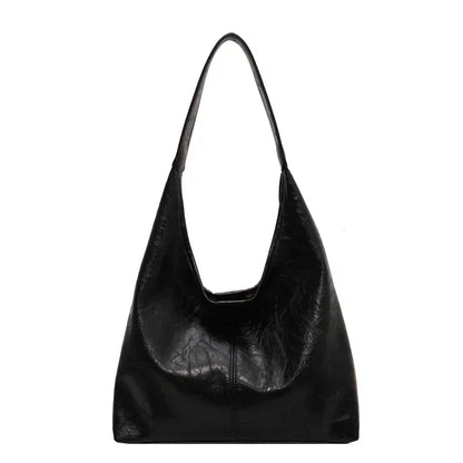 Large PU Leather Shoulder Bag – Soft Hobo Tote for Women