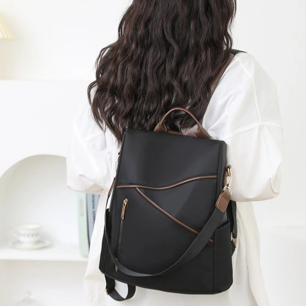 Anti-Theft Women's Nylon Backpack – Large Capacity Travel Shoulder Bag