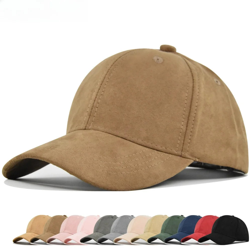 Suede Baseball Cap – Snapback Adjustable Dad Hat for Men & Women