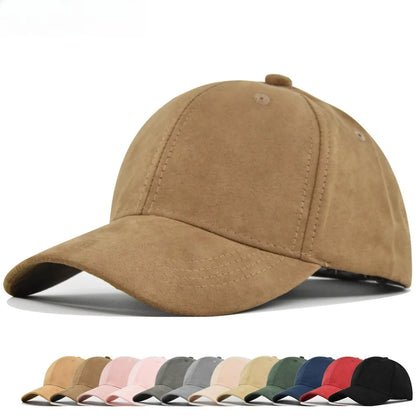 Suede Baseball Cap – Snapback Adjustable Dad Hat for Men & Women