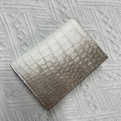 Himalayan Crocodile Leather Card Wallet – Rare Unisex Slim Bifold