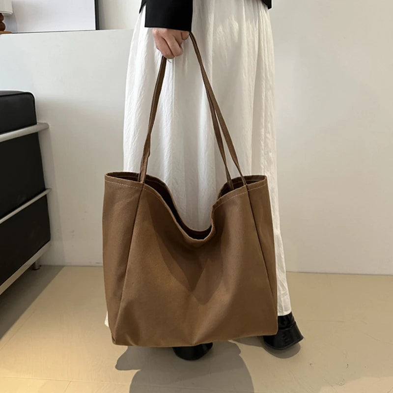 Large Capacity Shoulder Bag for Women – Casual Soft Tote Handbag
