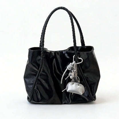 Heart Keychain Bag Charm with Mini PU Leather Purse Pendant