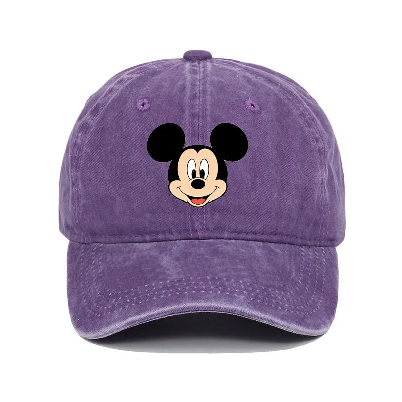 Cartoon Print Washed Baseball Cap – Unisex Vintage Snapback Hat