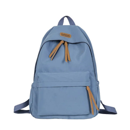 Large Capacity Women's School Backpack – Solid Color College Bag