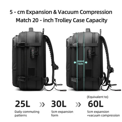 Vacuum Compression Travel Backpack with Electric Pump – 17" Laptop