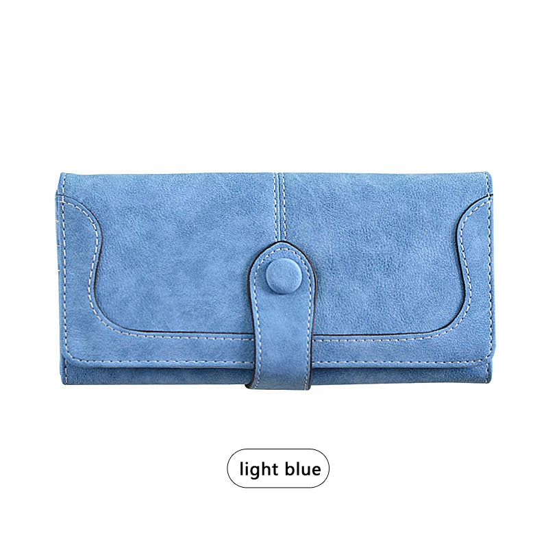 Women's Long Wallet – 17 Card Slots, ID Window & Zipper Coin Purse