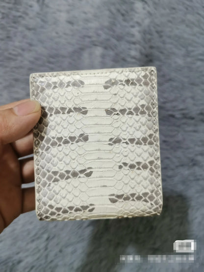 Genuine Python Snake Skin Leather Bifold Wallet for Men