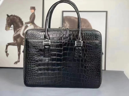 Luxury Crocodile Leather Briefcase for Men