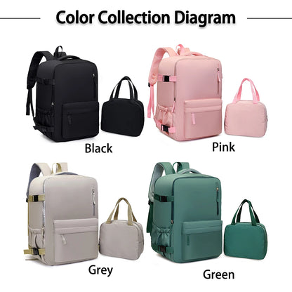 Large Travel Backpack Set with Tote Bag – 40L Carry-On Luggage Bag
