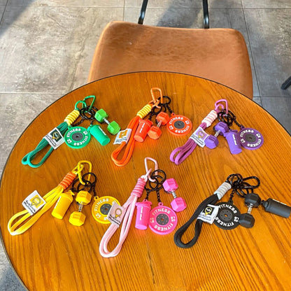Gym Barbell Fitness Keychain – Silicone Weight Plate Charm