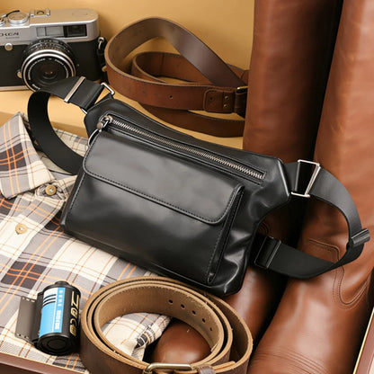 Men's Genuine Leather Crossbody Waist Bag