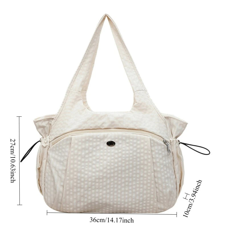 Fashionable Texture Simple Shoulder Bags Lightweight Large Capacity Plaid Storage Crossbody Handle