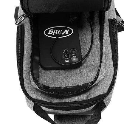Men's Oxford Sling Chest Bag with USB Charging Port